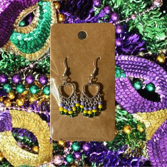 Mardi Gras Handmade Earrings - Picture 5 of 5